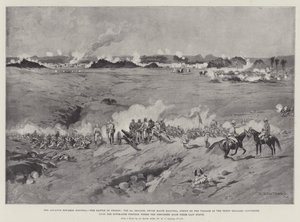 O avanço em direção a Dongola, a Batalha de Ferket, a 3ª Brigada, sob o comando do major Maxwell, disparando contra a vila enquanto as três brigadas convergiam para a posição do lado do rio, onde os dervixes faziam o mesmo.